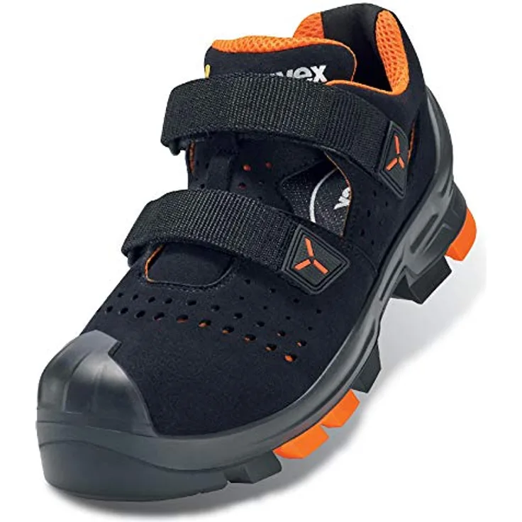 Uvex 2 Sicherheitssandalen S1 P SRC ESD, orange-schwarz, Weite 14/extra breit, Größe 42