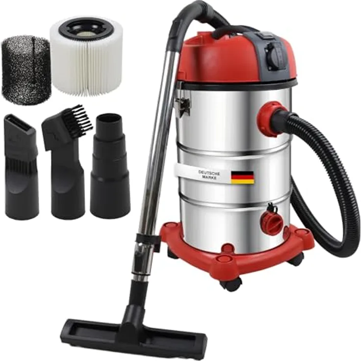 STAHLMANN VAC3300 Industriestaubsauger Nasssauger Trockensauger 30L Tank, 3300W, Blasfunktion