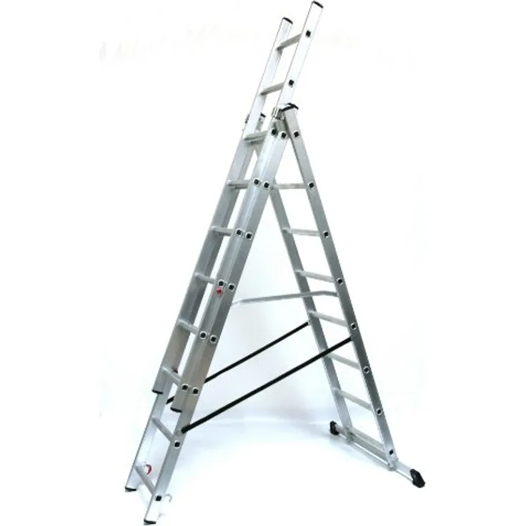 SZ Metall Schiebeleiter alu 3x 8 Sprossen, H: 489,0 cm