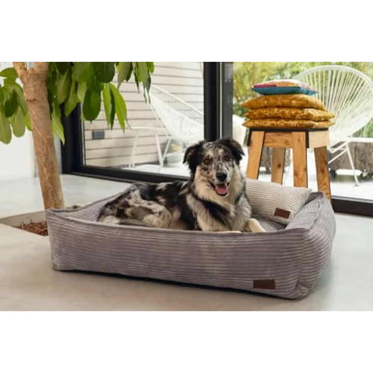 Designed By Lotte Hundebett Premium-Qualität RIBBED braun 95x80x23 cm – Bild 6