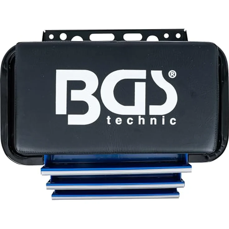 BGS TECHNIC Werkstatt-Rollsitz mit 3 Schubladen, robuster fahrbarer Sitz mit abwaschbarem Polsterbezug und stabiler Stahl-Vierkantrohr-Konstruktion, max. Tragfähigkeit 150 kg – Bild 6