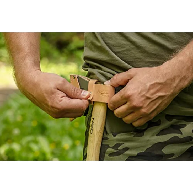 Neo Bushcraft-Axt 400g, robuste Axt mit Eschenholzgriff und Lederhülle – Bild 6