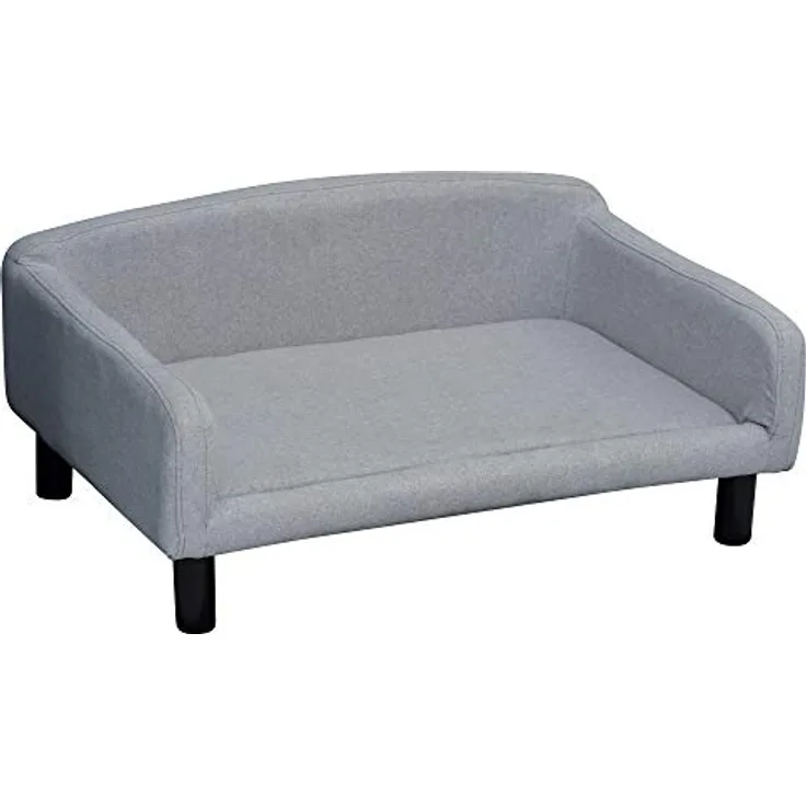 Pawhut Hundesofa mit Weichem Bezug Haustiersofa mit Holzbeinen Hundebett 82 x 54 x 36 cm