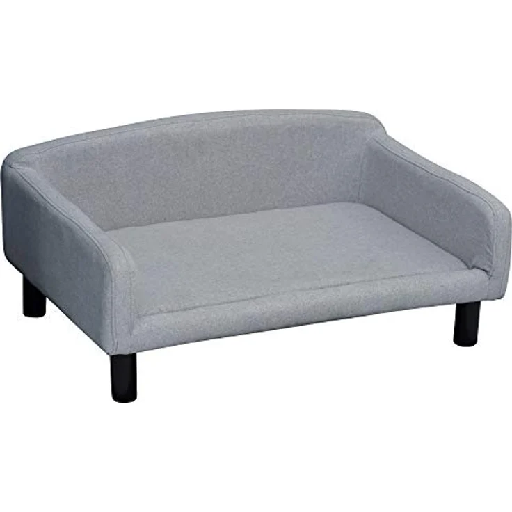 Pawhut Hundesofa mit Weichem Bezug Haustiersofa mit Holzbeinen Hundebett 82 x 54 x 36 cm – Bild 1