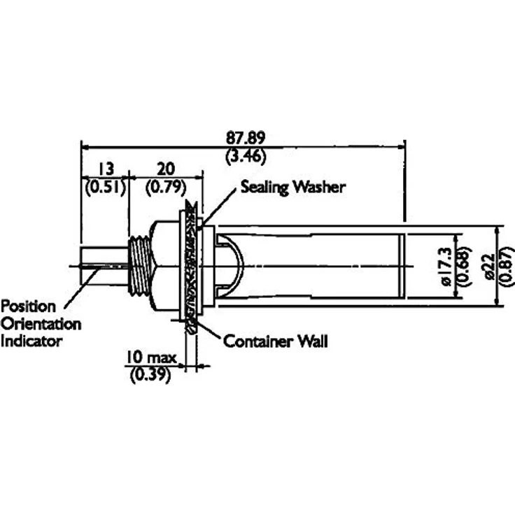 TE Connectivity LS803-51 Schwimmschalter, 250 V/AC, 100 V/DC, beständig gegen Säuren und Laugen, inklusive Montage- und Dichtungsteile – Bild 2