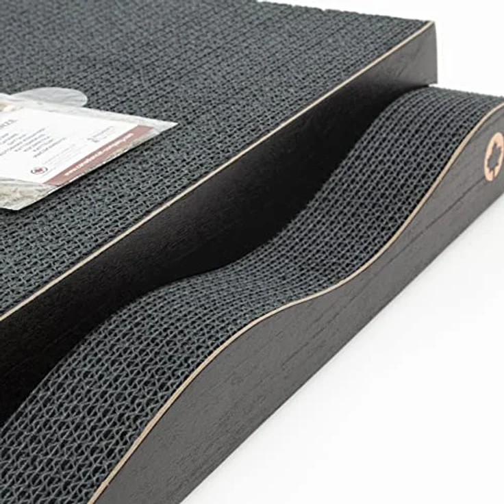 CanadianCat Company | Kratzblock aus Zwei Kratzwellen | 2 in 1 Katzen Kratzpappe | ca. 42 x 23,5 x 7 cm | schwarz – Bild 5