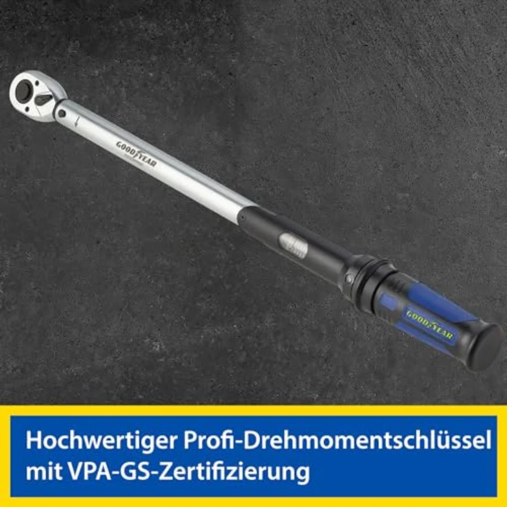 Goodyear 75522 Premium Drehmomentschlüssel inkl. Verlängerung und Stecknüsse 17 mm und 19 mm – Bild 3