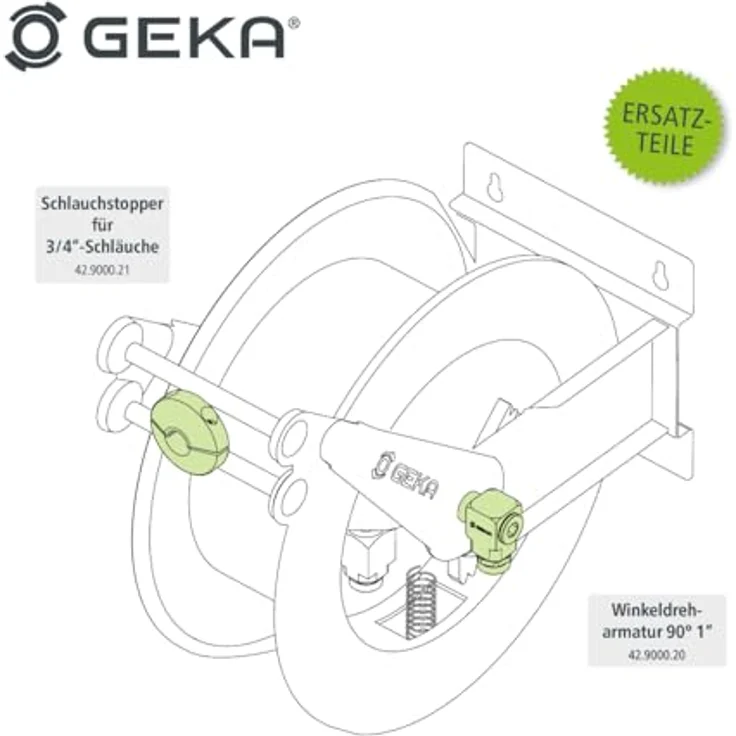 Geka Schlauchaufroller PA30SK f.Wasser L.30m Geh.STA Ausgang G 1 Zoll AG(42.9030.9) – Bild 5