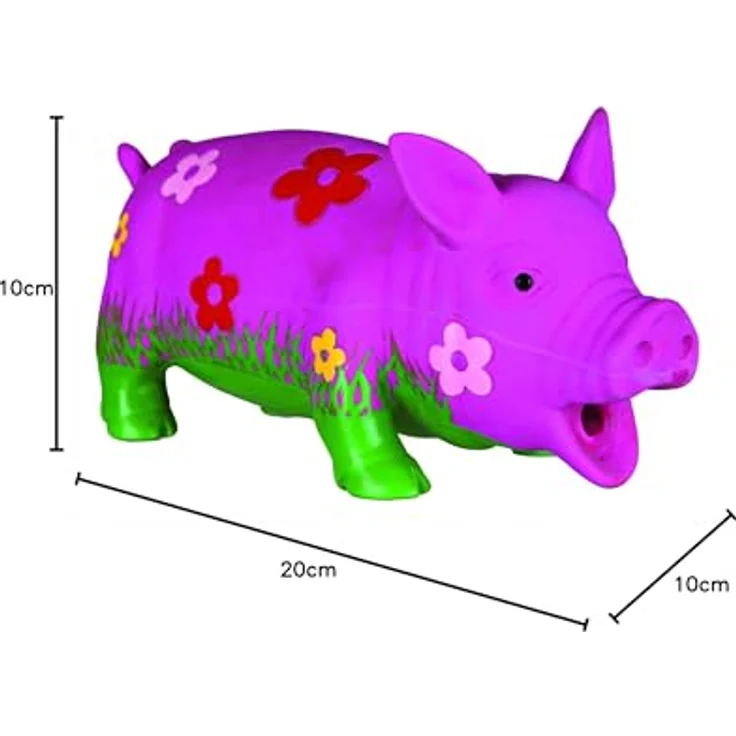 Trixie Schwein mit Blumen, Original-Tierstimme, Latex 20 cm – Bild 5