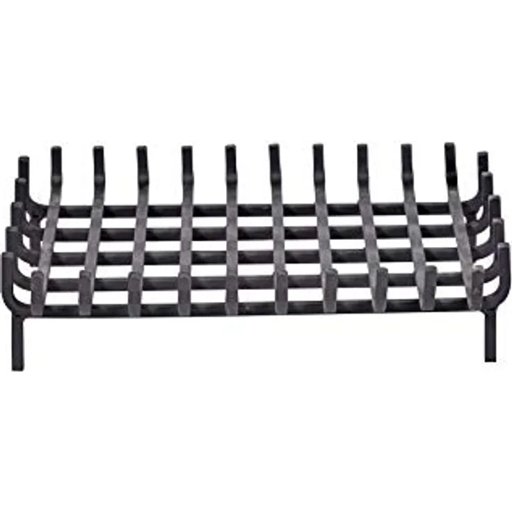 FIREFIX 2000/54 Feuerrost schlicht, allseitig aufgebogen, rechteckig, schwarz lackiert, 4-Kant-Stahl mit 12 mm Materialstärke, 540 x 420 mm (Breite x Tiefe)