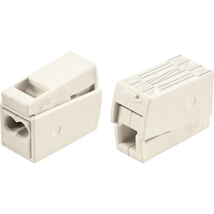 WAGO 224-112 Leuchtenklemme flexibel für 0.5-2.5 mm² und 1-2.5 mm², 3 Polzahl, 15 Stück, Weiß