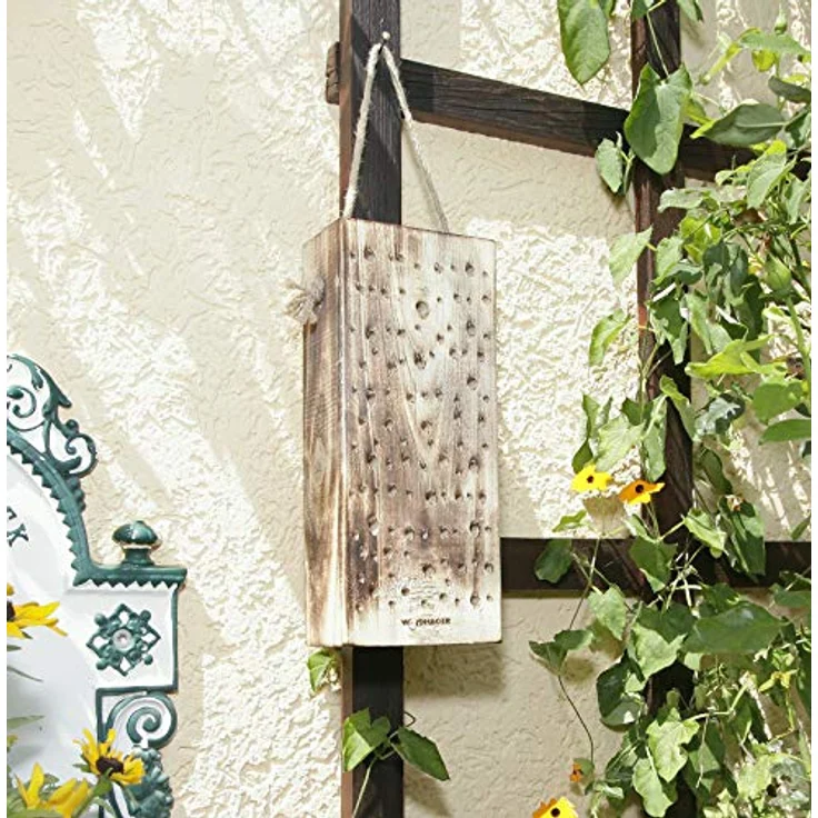 Windhager Wildbienennistholz, Nisthilfe Brutplatz Nistplatz, aus Massivholz, inklusive Schnur zum Aufhängen, braun, 8 x 12,5 x 30 cm, 06995 – Bild 2