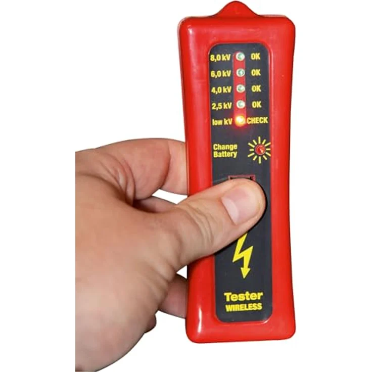Kerbl Zaunprüfer Kabellos ohne Erdspieß 8.000 V Rot und Schwarz 44669 – Bild 2