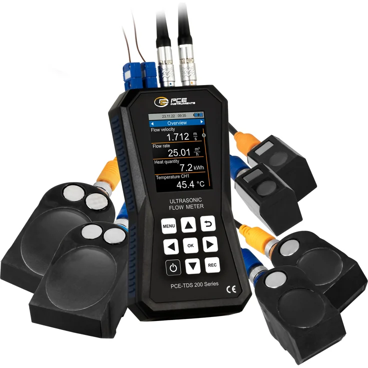 PCE Instruments Ultraschall-Durchflussmessgerät PCE-TDS 200+ SML, ±32 m/s Messbereich, 2.8" LC Farbdisplay