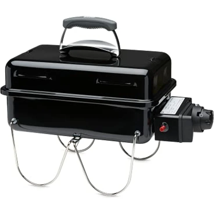 Weber Go-Anywhere, tragbarer Gasgrill mit 2100 W, 1 Zone, porzellanemaillierter Deckel, zuverlässige Zündung – Bild 1