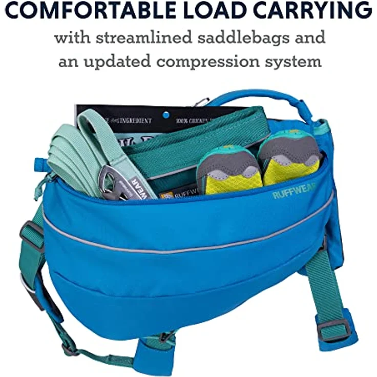RUFFWEAR Approach Pack, Hunderucksack-Tragetasche mit integriertem Geschirr und Taschen, Tragbares Haustier-Wander- und Campingzubehör mit 2 Leinenbefestigungspunkten, Blue Dusk (X-Small) – Bild 3