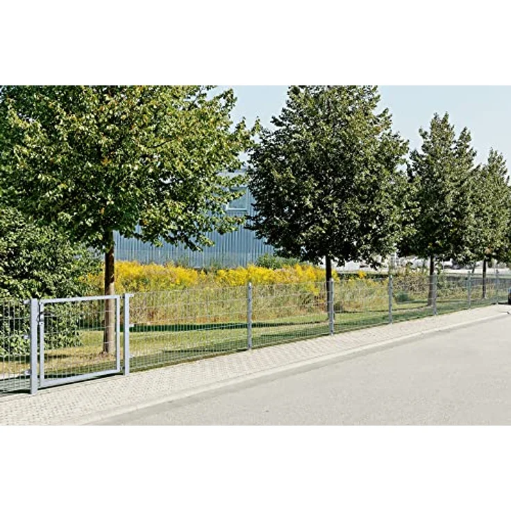 Alberts Doppelstabmatten Zaun, Höhe 180 cm, Länge 30 m, Komplettset zum Einbetonieren, feuerverzinkt, Pfosten 60x40 mm – Bild 7