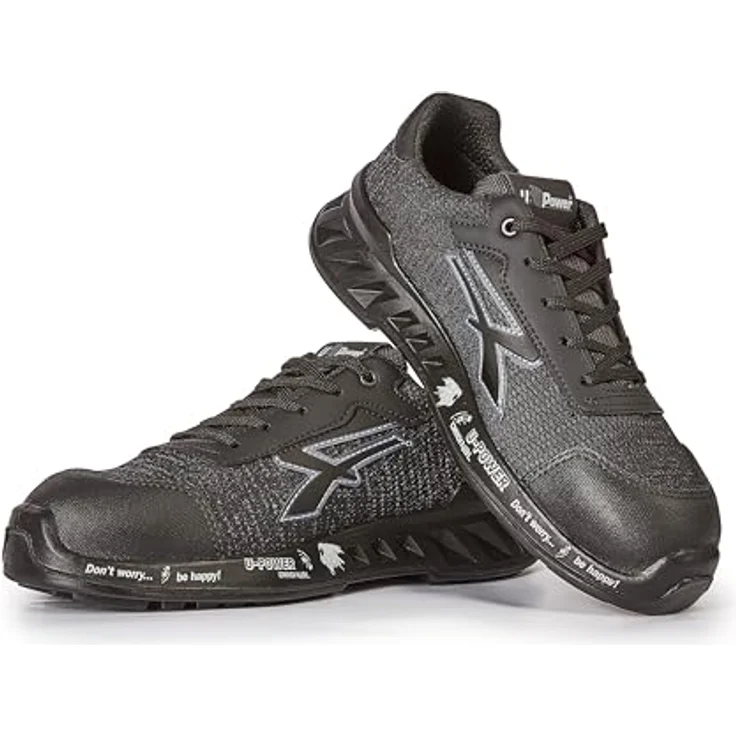 U-Power Sicherheitsschuh SCOTT S1P SRC ESD, Gr. 42, schwarz/grau, atmungsaktives Nylon, rutschfeste PU-Sohle, Airtoe® Aluminium-Zehenkappe – Bild 5