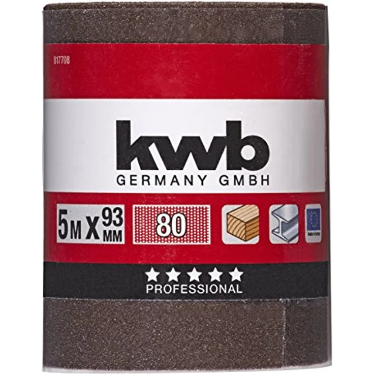 kwb Schleifpapier-Rolle – für Metall und Holz, K-80, 93 mm x 5 m, Korund - Preisvergleich – Bild 2