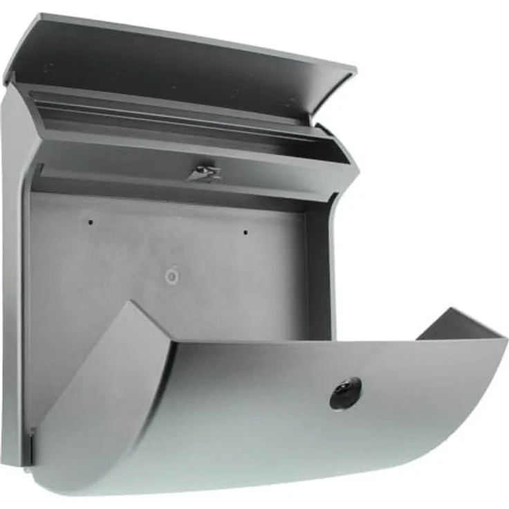 BURG-WÄCHTER Kompakter Briefkasten mit Öffnungsstopp, A4 Einwurf-Format, Vollkunststoff, Classico 4932 Si, Silber – Bild 3