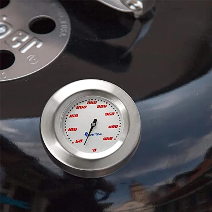 Lantelme Grillthermometer 450 Grad für die Grillhaube Thermometer passend zu allen Smoker Grill Bbq Kohlegrill Kugelgrill zum Einbau Nachrüsten an Grilldeckel – Bild 3