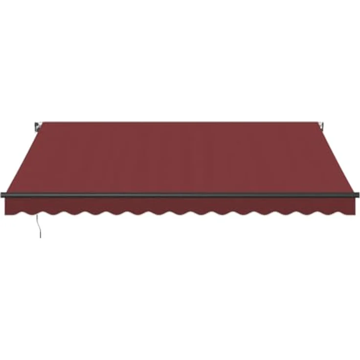 vidaXL Markise Manuell mit LEDs Weinrot 400x300 cm, Aluminiumgestell, UV-beständiger Stoff, LED-Beleuchtung – Bild 5
