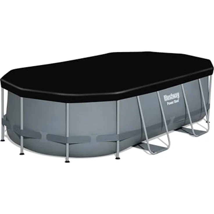 Bestway PVC-Abdeckplane 418 x 230 cm, schwarz, oval – Bild 5