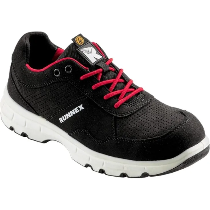 Runnex Flex Star 5179 S1P ESD Sicherheitsschuhe, Halbschuh, Größe 46, atmungsaktiv, Alu-Zehenschutzkappe, rutschfeste PU-Sohle