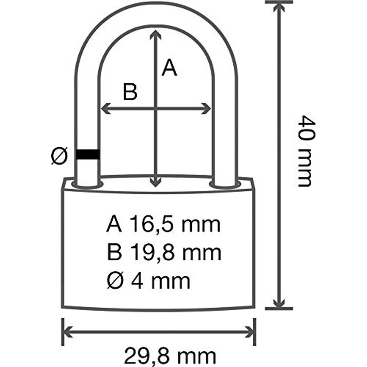Sygonix Vorhängeschloss Sygonix SY-5045288 29.8 mm verschieden schließend Go, aus korrosionsbeständigem Messing, inkl. 3 Schlüssel – Bild 5
