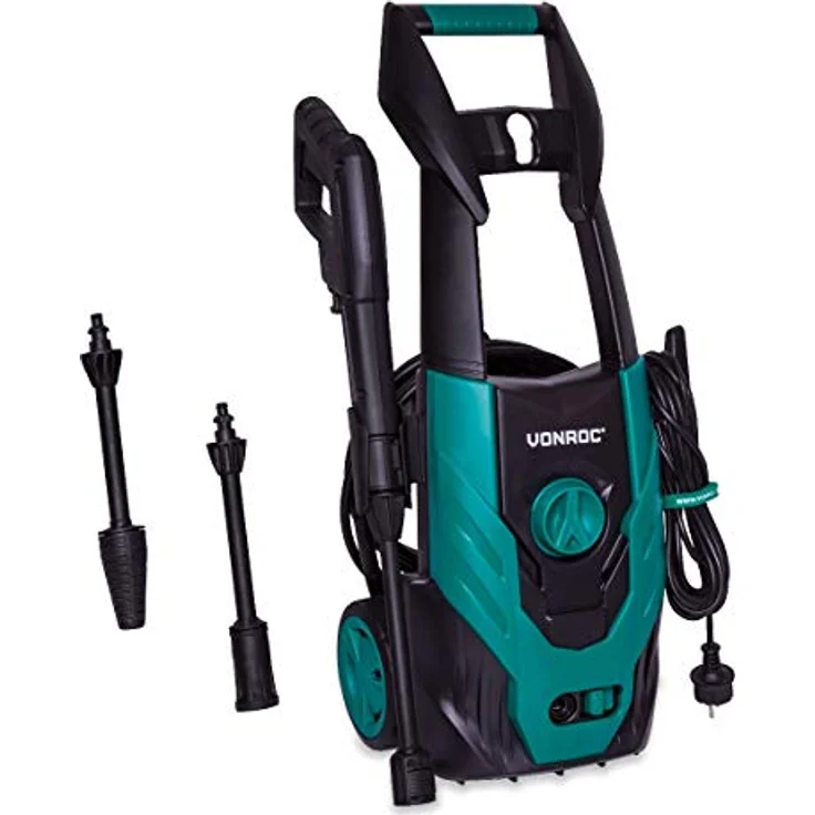 VONROC Hochdruckreiniger 1400 W, 110 bar, 390 l/h, Aluminium Pumpe, 8-teiliges Zubehör-Kit inkl. Turbodüse und verstellbarer Düse – Bild 2