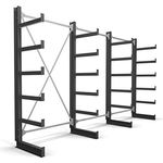 STIER Kragarmregal, einseitig, 3 Felder mit 5 Ebenen, BxHxT 3900x2000x500mm, Tragkraft pro Kragarm 200kg, stabile Bodenverankerung, Made in Germany