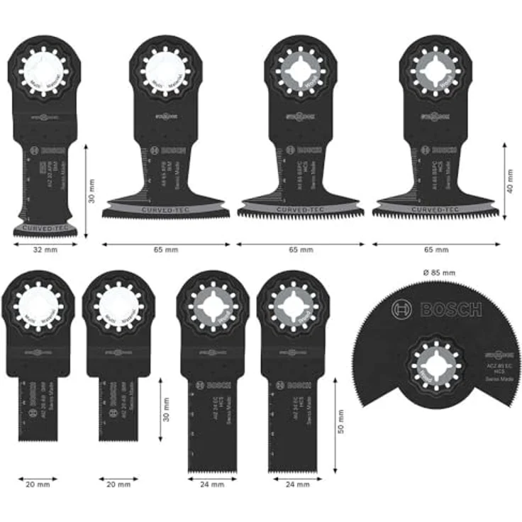 Bosch 9x Holz und Weichmetall Set, Multifunktionswerkzeug Zubehör für Nichteisenmetalle und Kunststoffplatten, Starlock-Aufnahme, 134 x 104 mm – Bild 5