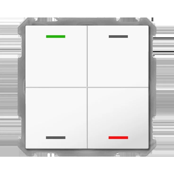 MDT Taster Light 63 4-fach BE-TAL63T4.01, RGBW Bewegungsmelder mit integrierter Busankopplung, Studioweiss glänzend