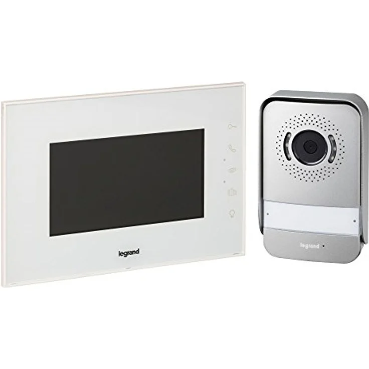Legrand Video-Türsprechanlage mit 2-Draht-Anschluss, 7 Zoll Hochglanz-Farbmonitor und Weitwinkelkamera, 1-2-Familienhaus-Set – Bild 2