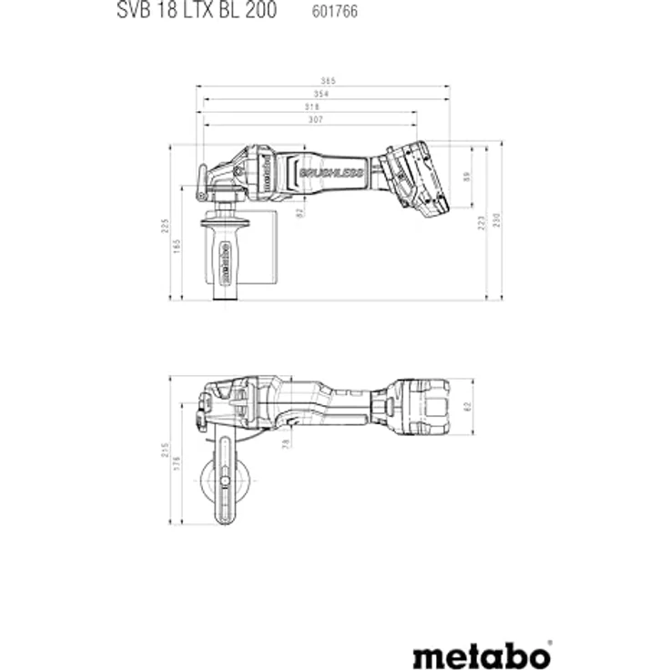 Metabo Akku-Satiniermaschine svb 18 ltx bl 200, Brushless-Motor für Schleifen und Polieren, ohne Akku und Ladegerät – Bild 3