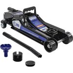 ECD Germany Wagenheber hydraulisch 2,5T, 80-36 mm, Gummiauflagen & SUV-Adapter, schwarz