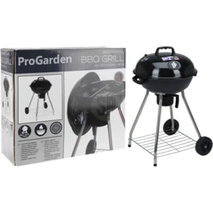 ProGarden Grillrost auf Rädern 47 cm schwarz - Preisvergleich