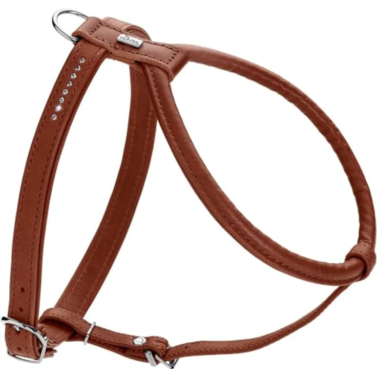 HUNTER Hundegeschirr Round & Soft Canadian UP, Cognac, weiches Leder, fellschonend, Made in Germany, Größe: S/2