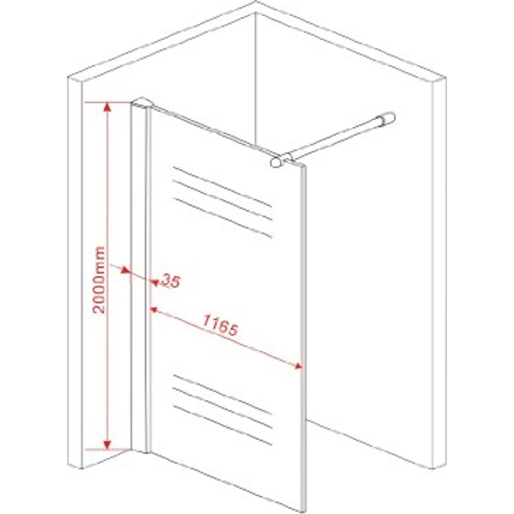 Glasdeals Walk-In Duschwand STRETTO-COVER-3679, 120 x 200 cm, Klarglas ESG-Sicherheitsglas mit Easy-Clean-Beschichtung, inklusive Haltestange, verchromte Aluminiumprofile, links- oder rechtsmontierbar – Bild 5