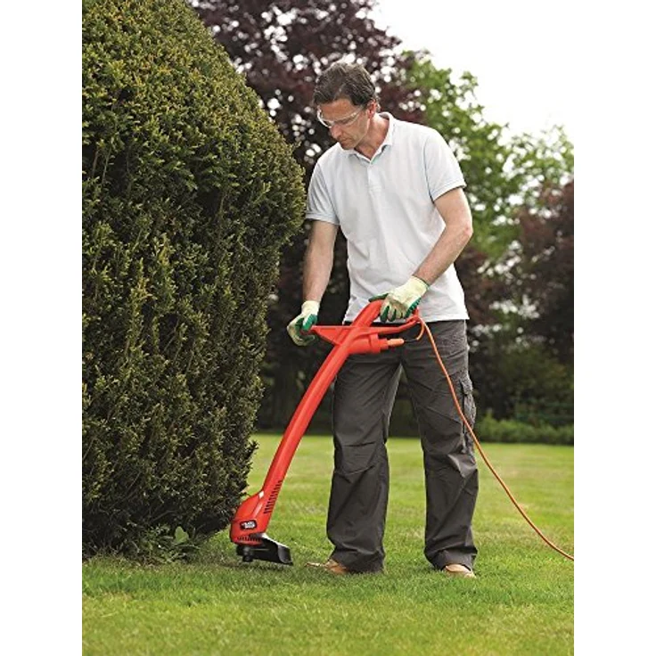 Black+Decker Elektro Rasentrimmer (350W, 25 cm Schnittbreite inkl. Ersatzspule) GL360SB, schwarz orange – Bild 7