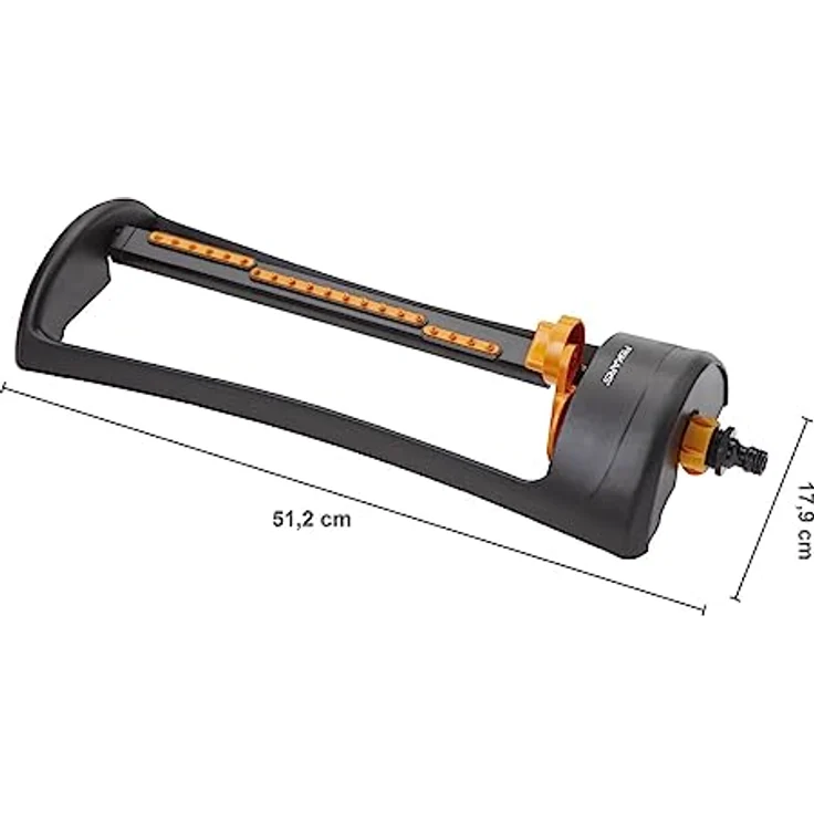 Fiskars Wassersparender Sprinkler mit Metallfuß, Rasensprenkler, Rasensprüher, Bewässerung, Kunststoff, Metall, Schwarz, Orange, 1023661 – Bild 3