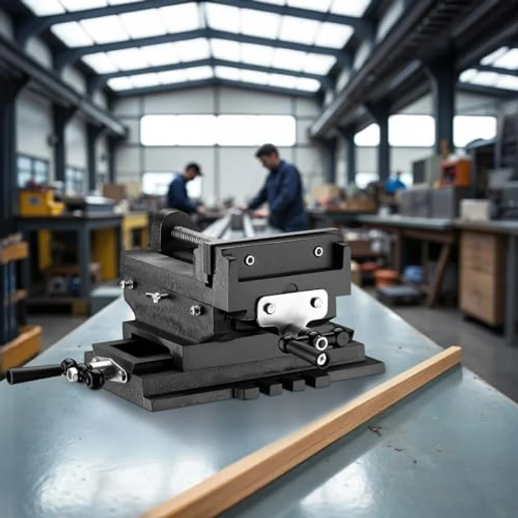 Wiltec - Maschinenschraubstock Schraubstock2-Achsen 150 mm Kreuztisch Frästisch Werkbank Arbeitstisch – Bild 3