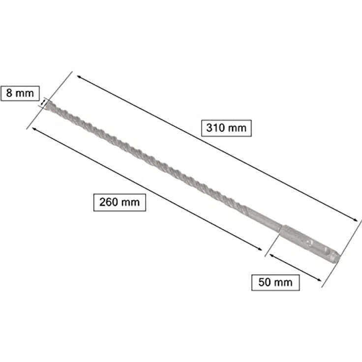 KOTARBAU® SDS+ Bohrer 8 x 310 mm, Hochpräzise und Langlebige Lösung für harte Materialien mit Globaler Standardaufnahme – Bild 2
