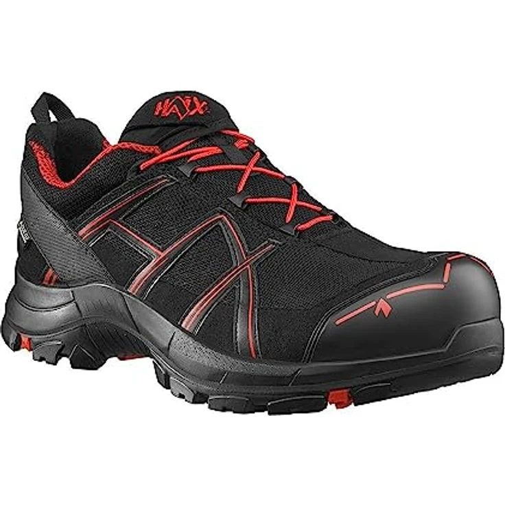 haix Black Eagle Safety 40.1 low, robuster Sicherheitsschuh mit GORE-TEX® Futter, schwarz/rot – Bild 2