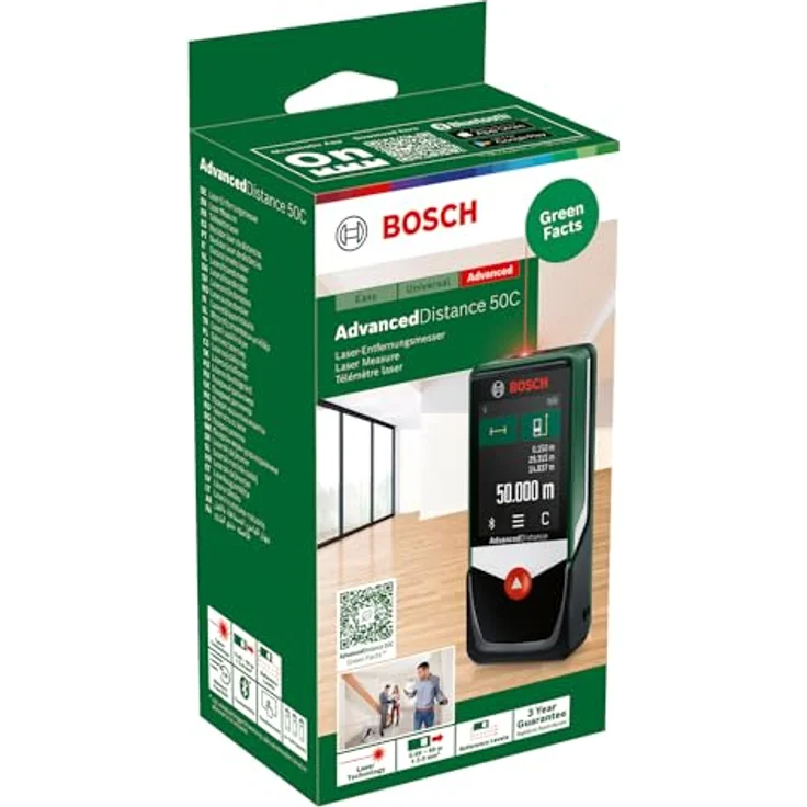 Bosch Home & Garden Digitaler Laser-Entfernungsmesser AdvancedDistance 50C, Bluetooth, Touchscreen, nachhaltige Merkmale – Bild 3