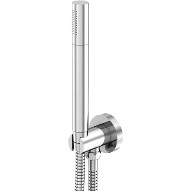 Steinberg Serie 100, Duschbrause Handbrausengarnitur mit integriertem Brauseanschlussbogen, 1 Strahlart, Metall-Brauseschlauch 1500 mm – Bild 1