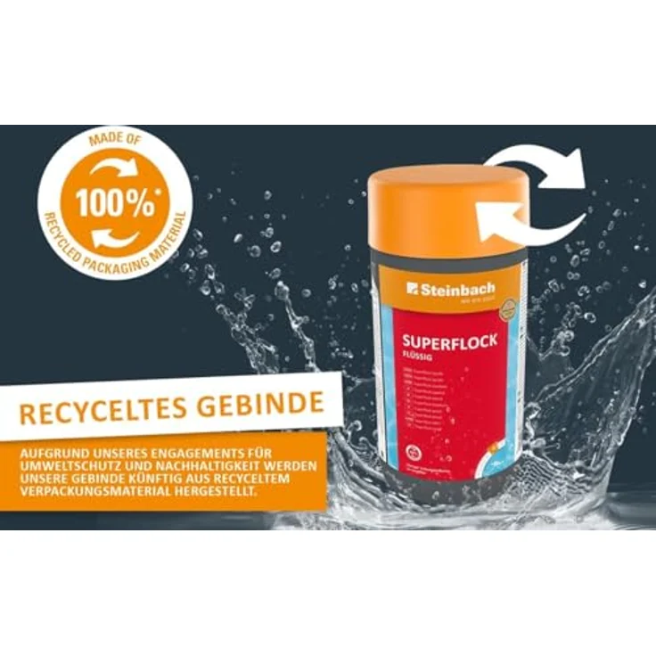 STEINBACH Superflock flüssig 1 l, Flockungsmittel für Sandfilter, entfernt Trübungen & bindet Schwebstoffe für glasklares Wasser – Bild 2