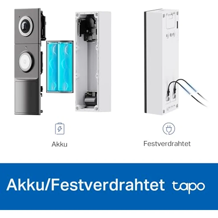TP-Link Tapo D235 Video-Türklingel Akku/Festverdrahtet (Video Doorbell) | 2K 5MP, Farbe Nachtsicht, 180° ultrabreiten Sichtfeld, 10000 mAh Nicht entfernbarer Akku, Mit Chime, Alexa – Bild 3