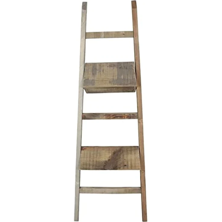 Pflanzleiter Rustikal aus recyceltem Holz, 110 cm hoch, mit 2 Pflanzkästen, Balkon & Gartendeko für Draußen, Blumenkasten, Hochbeet – Bild 3