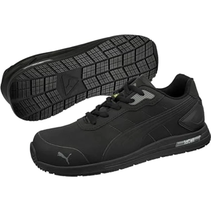 Puma S3S Bounce Black Low Sicherheitshalbschuh, mit Fiberglaskappe, wasserabweisendem Mikrofaser-Schaft und rutschhemmender GRIPPAZ® Traction-Laufsohle, Größe 41 – Bild 7